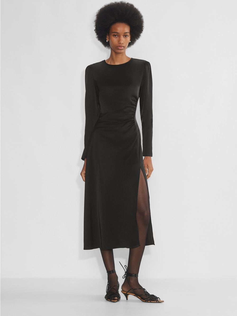 New Aritzia Wilfred Melita Satin Dress Size 4- Black